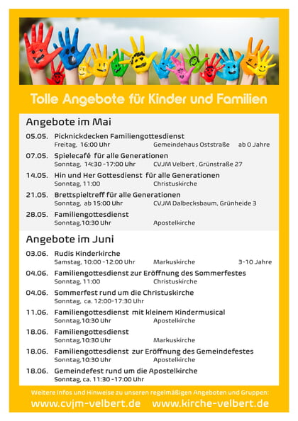 2023 Angebotsflyer Kinder und Familien Mai-Juni